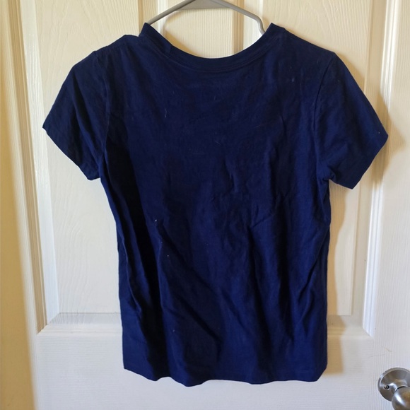 Nike Girls Sz Large "Just Do It!" Girls Navy Blue Pink Logo T-Shirt Youth Teen - Picture 2 of 3